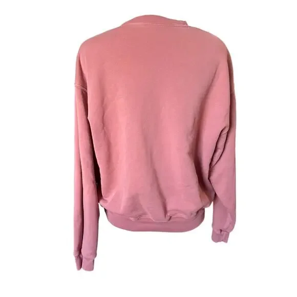 Set Active Crewneck Cotton Sweatshirt in Dusty Rose Size Small - Picture 4 of 7